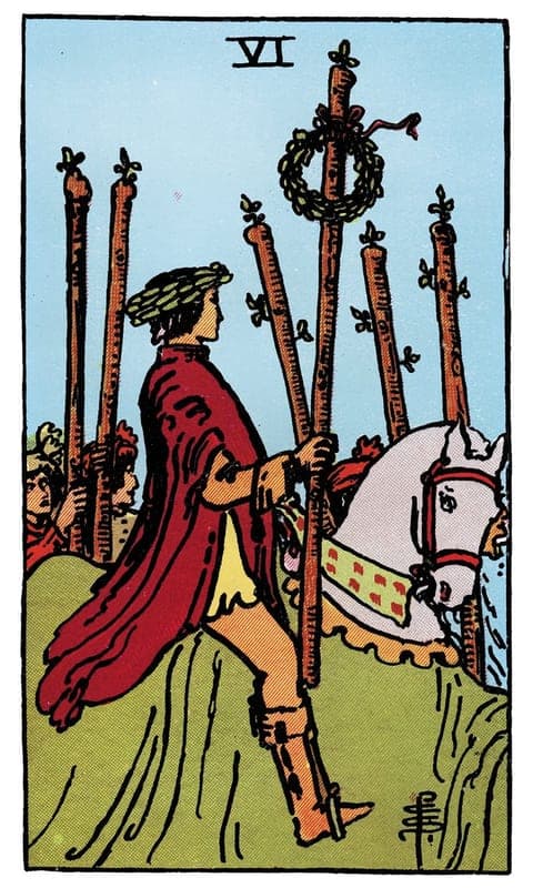 Six of Wands, Rider–Waite–Smith deck