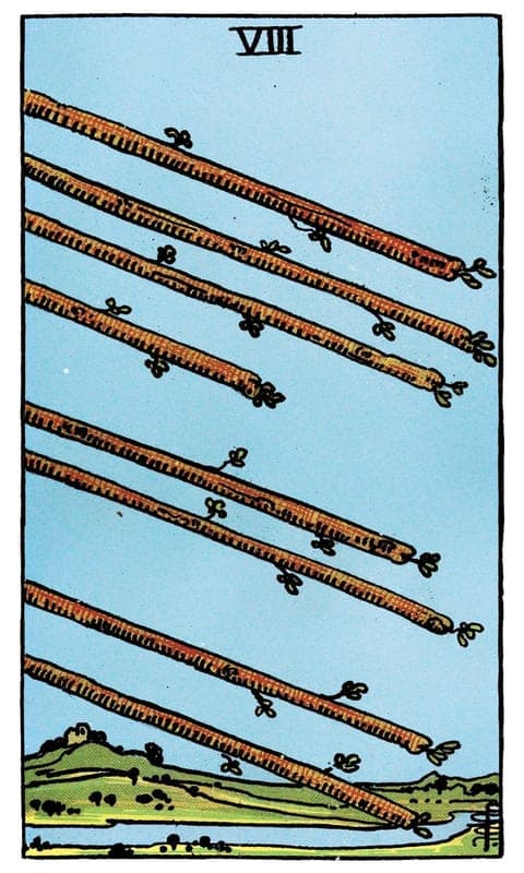 Eight of Wands, Rider–Waite–Smith deck