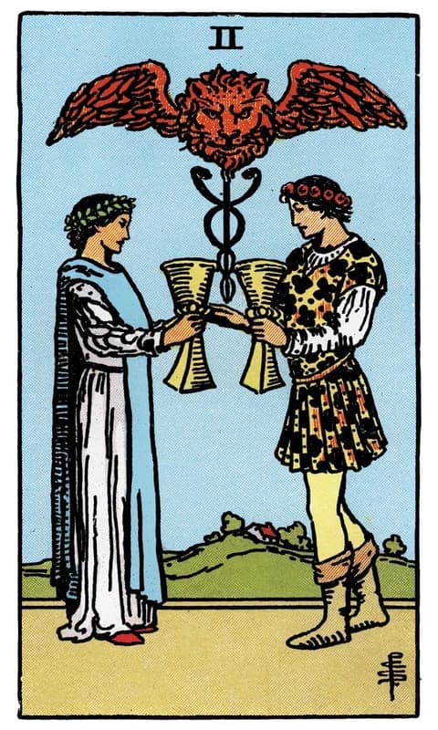 Two of Cups, Rider–Waite–Smith deck
